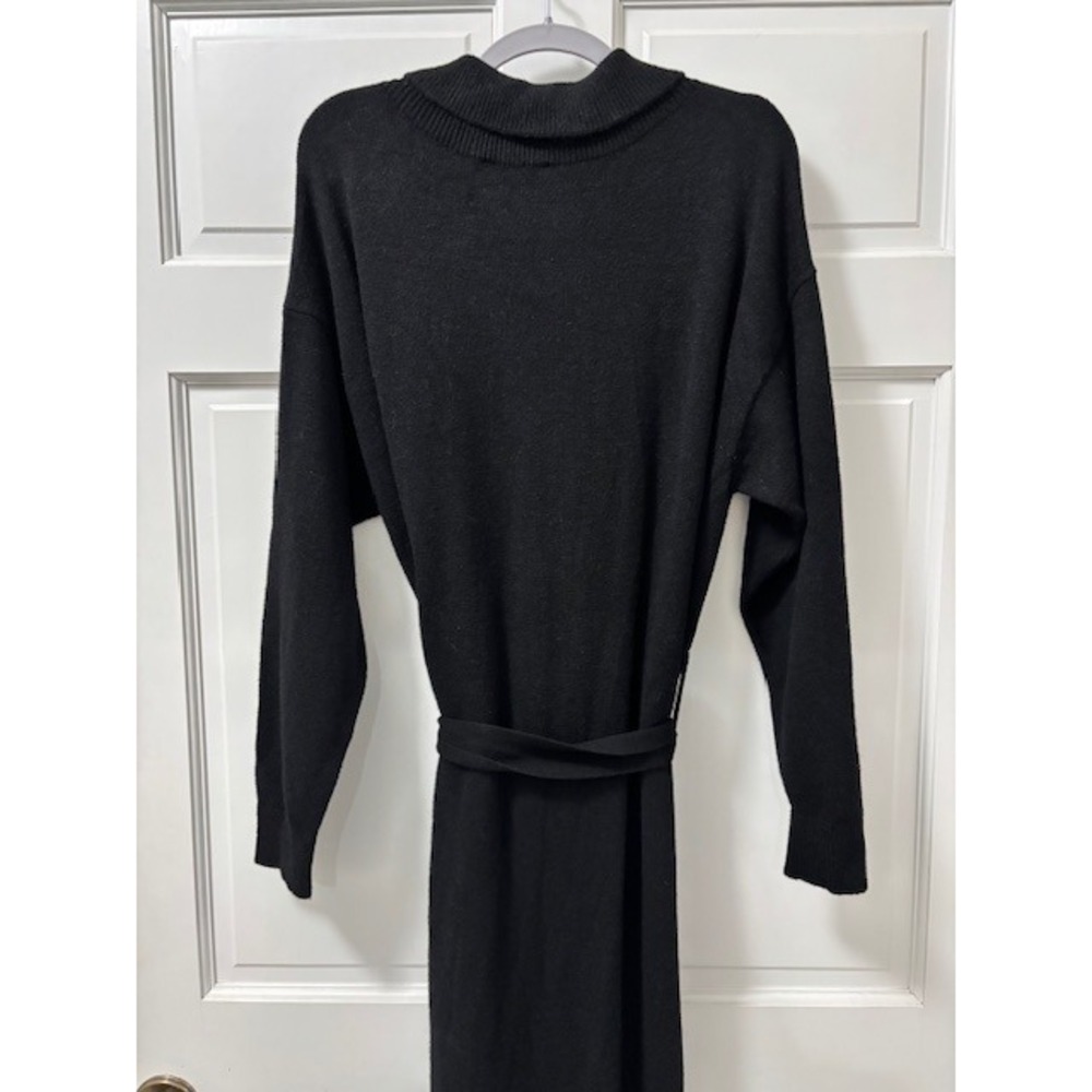 Eloquii Black Knit Sweater Dress Long Sleeve Belted Plus Size 18/20 - Picture 6 of 7